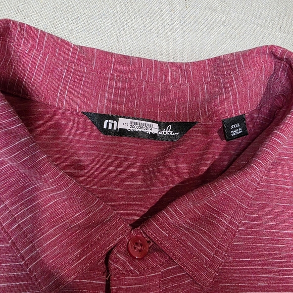 Travis Mathew Mens Size XXXL Golf Polo Shirt The Heater Polo Series Red Striped - Picture 5 of 7